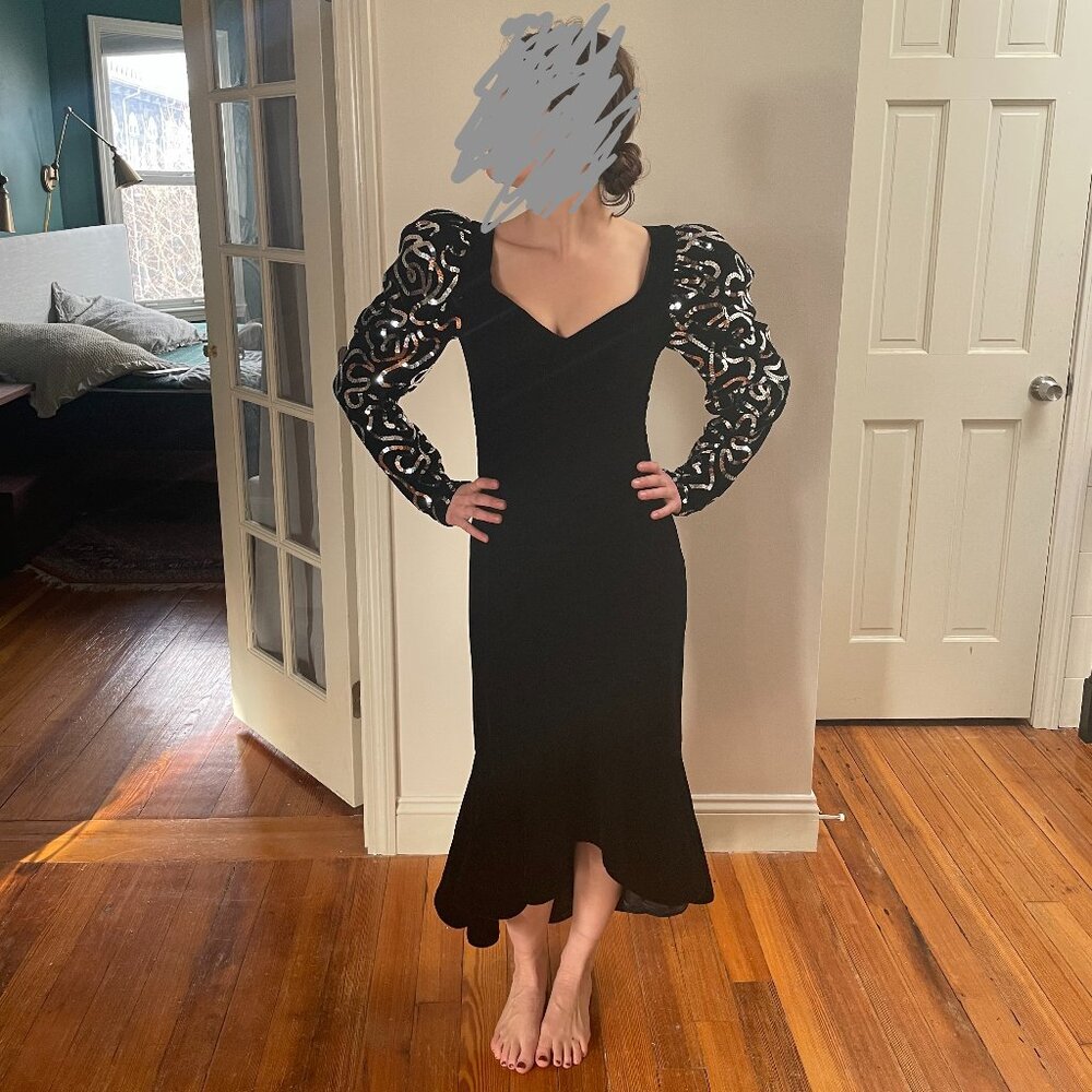 Vintage Velvet Sequin Dress Small